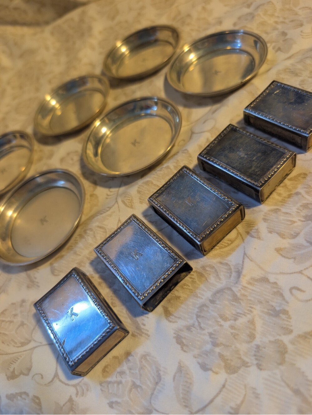 Vintage Sterling Silver Matchboxes and Coasters Set